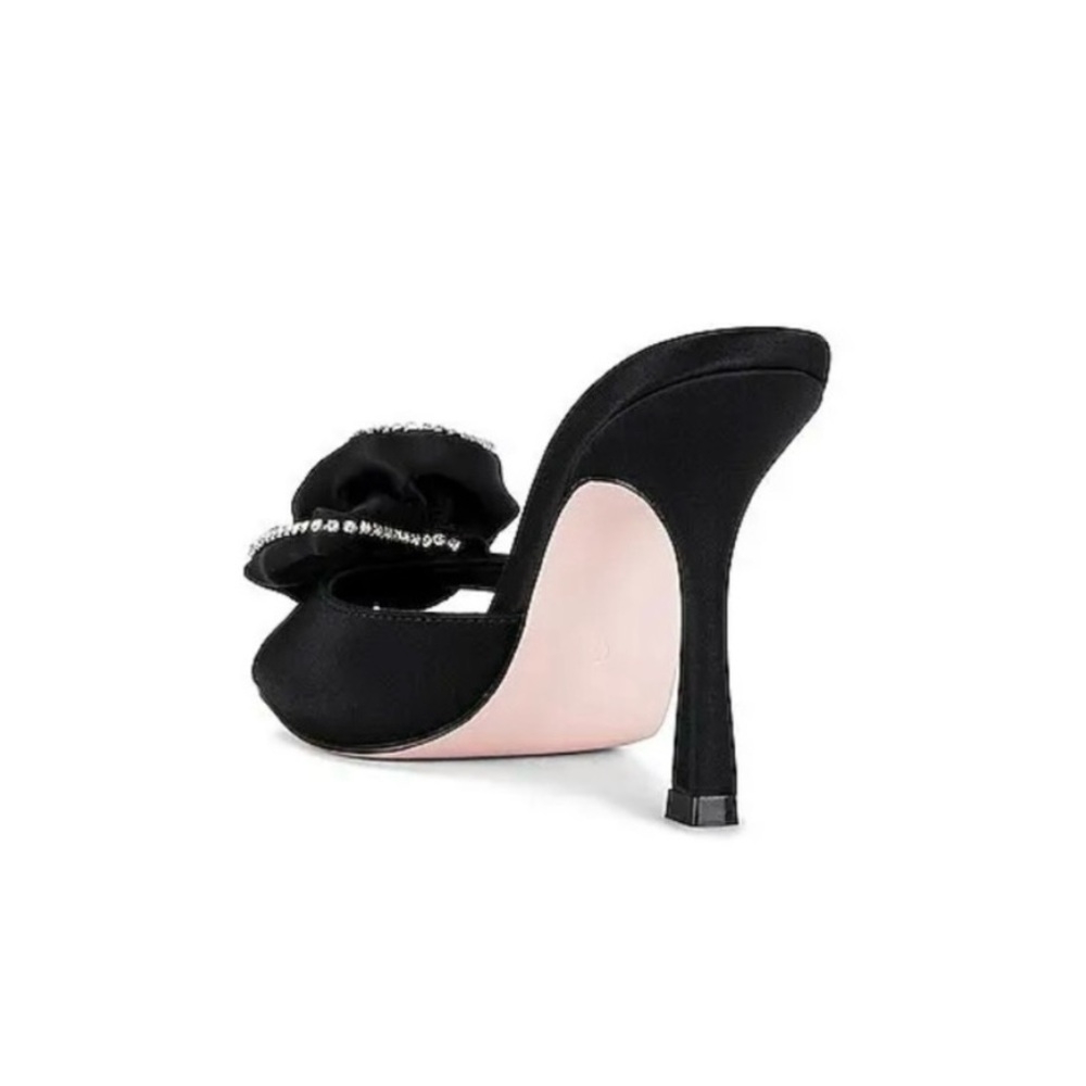 New Revolve Lovers and Friends x
Rachel Merle Satin Rosette Heels in
Black Sz. 8 - Picture 3 of 11